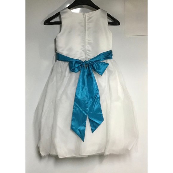 1st Communion/Flower Girl Dress-White W/Sash-Sz 7-Worn Once - Picture 5 of 12